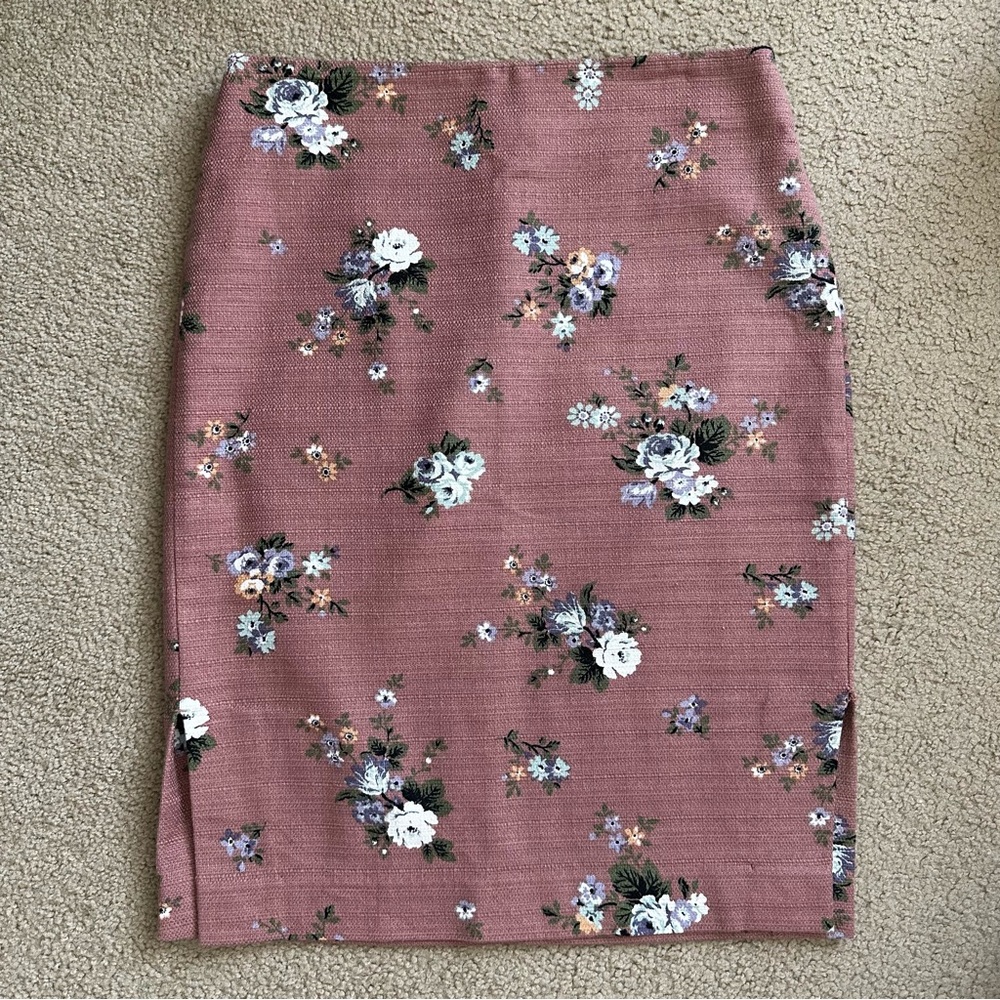 Loft Outlet Floral Pink Skirt